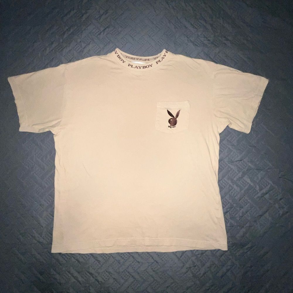 PLAYBOY by PAC SUN Cream Short Sleeve Tee with Logo